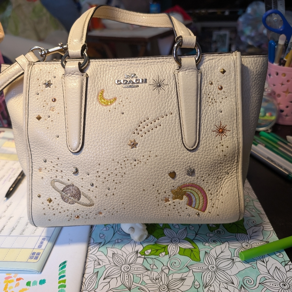 Coach Crosby Carryall 21 in Chalk with Space Motif